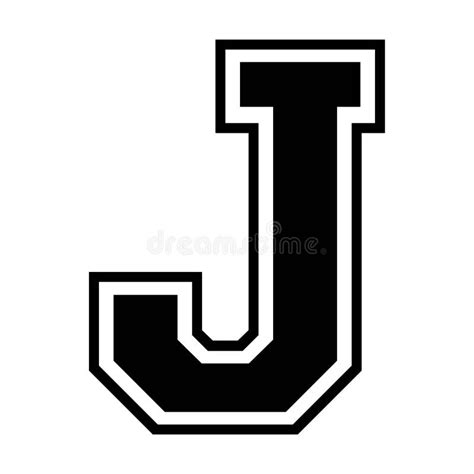 J Letter College Sports Jersey Font on the White Background. Isolated Illustration Stock ...