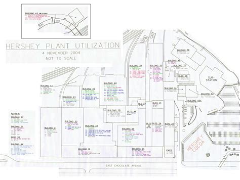 2004 Hershey Chocolate Factory "Utilization" Map | Chocolate factory ...