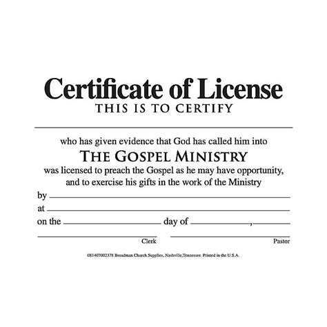 License for minister, billfold - Lifeway