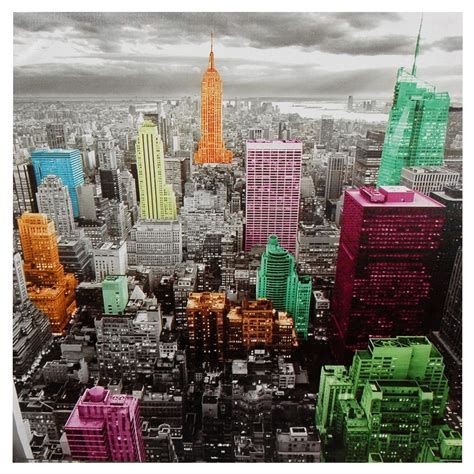 High-Lights of New York Skyline Canvas Wall Art - OrientalFurniture.com