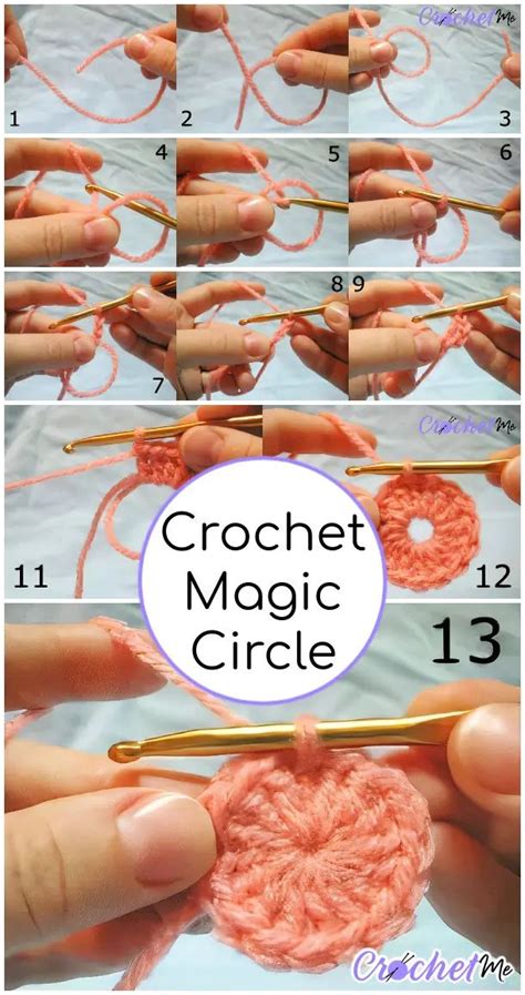 Crochet Magic Circle or Magic Ring (Step by Step Tutorial) | Crochet circle pattern, Crochet ...