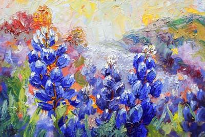 Palette Knife Bluebonnet Painting by Texas Artist Niki Gulley