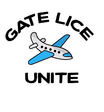 Gate Lice Unite Funny Message With Cartoon Airplane For The Crowds In The Boarding Process At ...