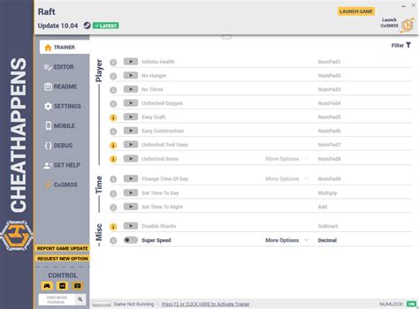 Raft Trainer +12 v10.04 (Cheat Happens) GAME TRAINER download pc cheat codes
