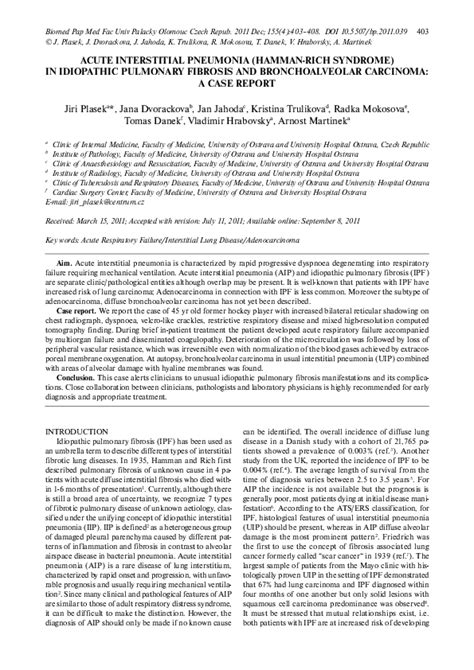 (PDF) Acute Interstitial Pneumonia: Clinical Insights and Management