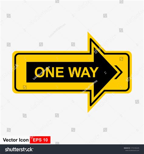 One Way Sign Vector illustration - Royalty Free Stock Vector 1774105229 ...