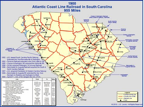 South Carolina Railroads - 1900 - Atlantic Coast Line System