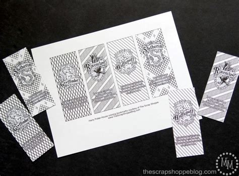 Harry Potter House Coloring Bookmarks - The Scrap Shoppe