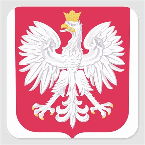 Polish Emblem - Poland Shield - Polska Herb Polski Square Sticker | Zazzle.com in 2021 | Polish ...