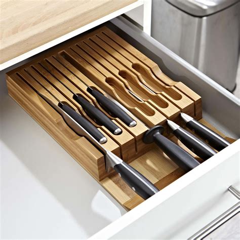 KSP Tidy Bamboo Drawer Knife Storage Tray (Natural) | Kitchen Stuff Plus