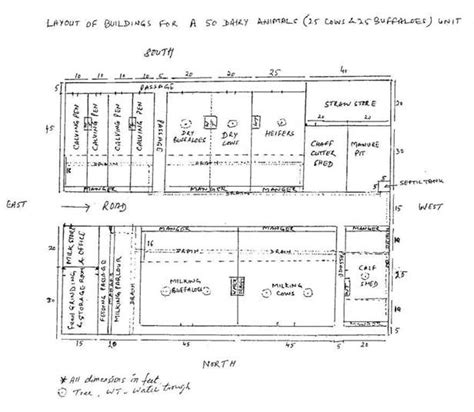 Model Layouts of Dairy Farms of Various Sizes from Dairy Farm Guide