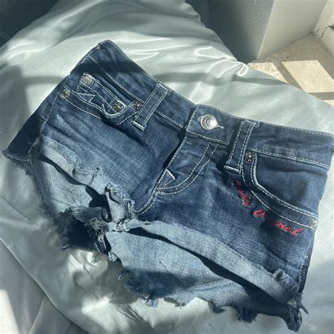 True Religion Women's Blue Shorts | Depop