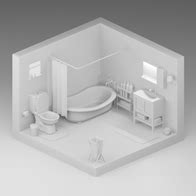 3D Model Low-Poly Retro Bathroom – Toffu Co