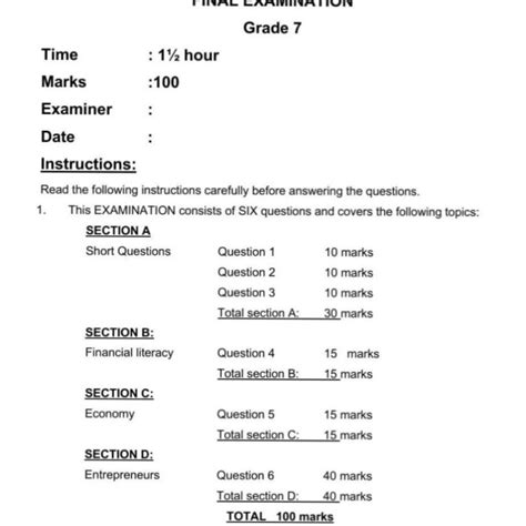 EMS GR 7 Final Examination Term 4 • Teacha!