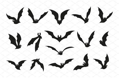 Flying bat silhouettes. Isolated | Background Graphics ~ Creative Market