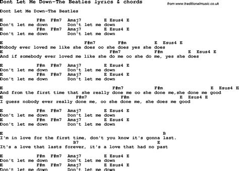 Love Song Lyrics for:Dont Let Me Down-The Beatles with chords.