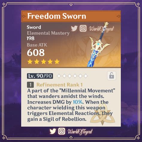 Genshin Impact on Twitter: ""Freedom Sworn" — a 5-Star sword released ...