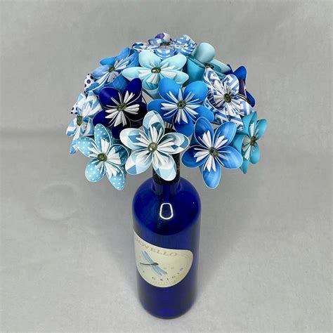 Shades of Blue Paper Flower Bouquet