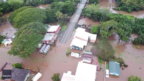 Oahu's Haleiwa Town Submerged After Torrential Rain, Flooding