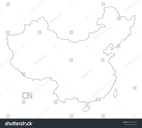 China Outline Silhouette Map Illustration Stock Vector (Royalty Free ...