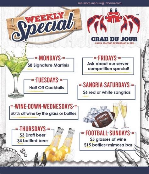 Online Menu of Crab Du Jour UNCC Cajun Seafood & Bar Restaurant, Charlotte, North Carolina ...