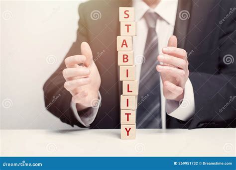 Wooden Bricks, Business Financial Stability Concept Stock Illustration ...