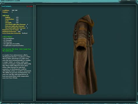 Shatterpoint Cloak - SWG Wiki, the Star Wars Galaxies wiki