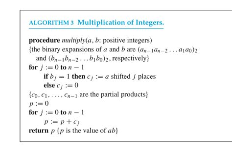 number theory - ALGORITHM Multiplication of Integers from "discrete math and its applications ...