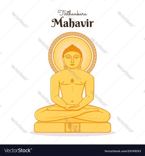 Lord mahavira statue mahavir bhagwan Royalty Free Vector