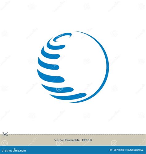 Blue Globe Vector Logo Template Illustration Design. Vector EPS 10 Stock Vector - Illustration ...