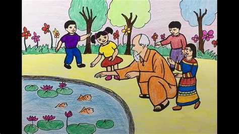 VẼ TRANH BÁC HỒ VỚI THIẾU NHI /Vẽ tranh Bác Hồ cho cá ăn cùng các cháu thiếu nhi / Cong dan art ...