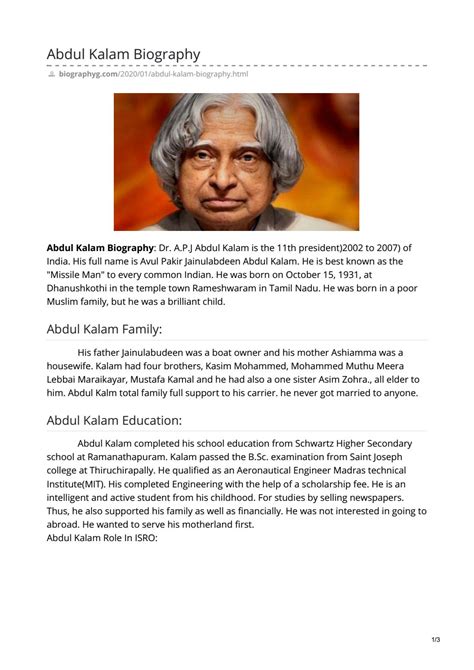 Abdul Kalam Biography by biographyg7 - Issuu