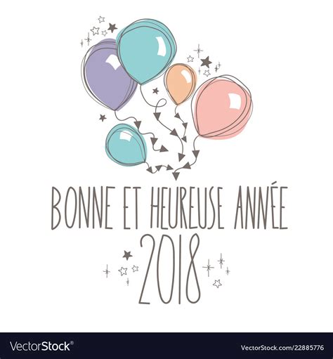 French happy new year card Royalty Free Vector Image