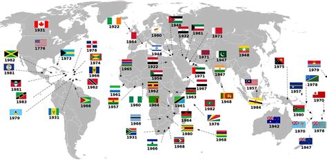 Map of all the countries that gained independence from the United ...