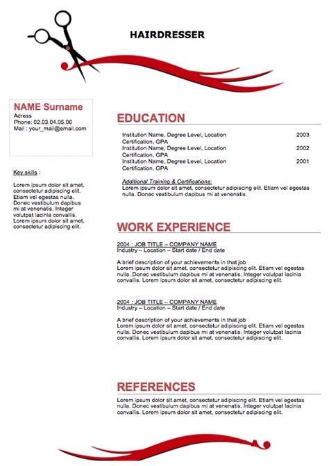 Sample Hair Stylist Resume | Sample Resumes