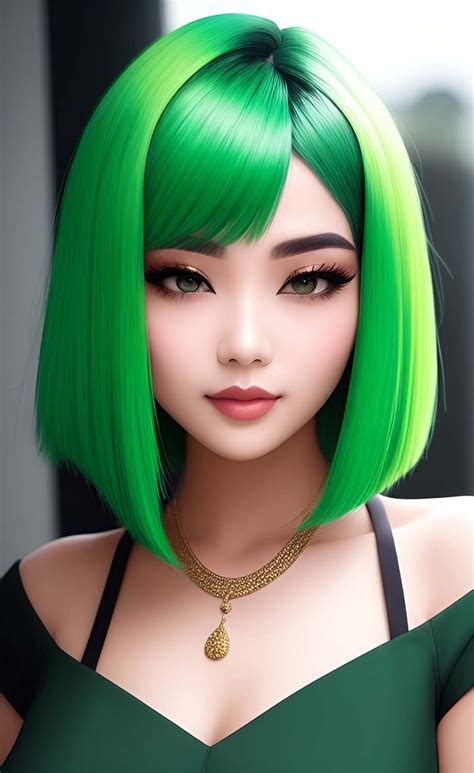 Fashion Girl Green Hairstyle IPhone Wallpaper HD - IPhone Wallpapers : iPhone Wallpapers Fantasy ...