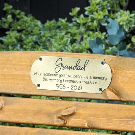 Memorial Personalised Garden Bench Plaque - The Laser Boutique