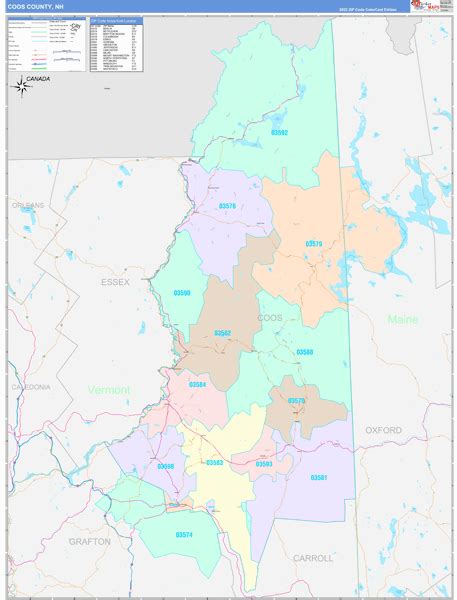 Coos County, NH Wall Map Color Cast Style by MarketMAPS - MapSales