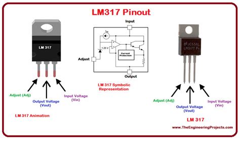 LM317 voltage regulator configuration resistor select output