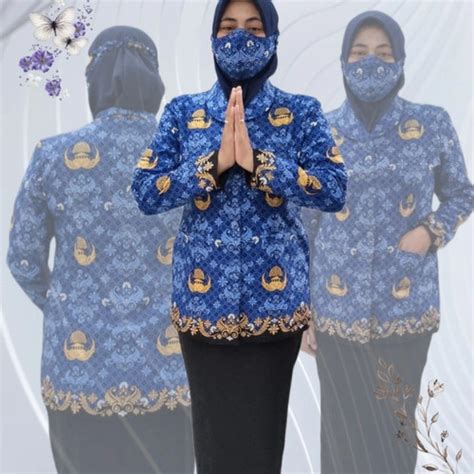 Jual Seragam Batik Korpri wanita terbaru 2022 - wanita F premiu, 5XL - Kota Batu - Dewi Sartika ...