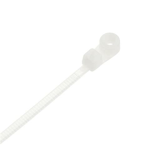 4 Inches Mount Head Cable Zip Ties Screw Hole Nylon White 60 Pack - Walmart.com - Walmart.com