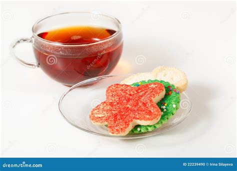 Christmas Cookies and Tea stock photo. Image of green - 22239490