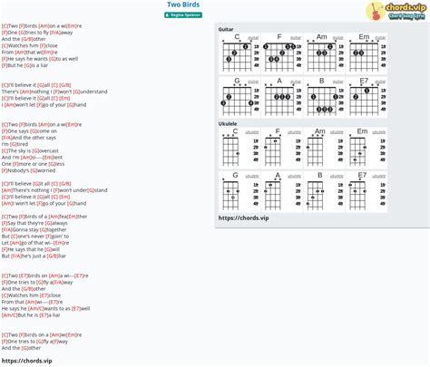 Chord: Two Birds - tab, song lyric, sheet, guitar, ukulele | chords.vip