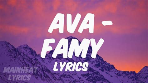 Famy - Ava (Lyrics) - YouTube