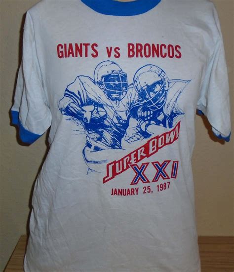 vintage 1987 New York Giants Super Bowl Denver Broncos t shirt Medium ...