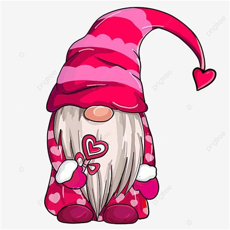 Valentines Gnome Clipart Transparent PNG Hd, Valentine Gnome Holding ...