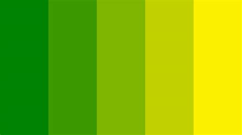 Ao To Aureolin Color Palette #008000 #3F9B00 #7EB700 #BED300 #FDEE00 Hex