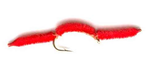 The Red San Juan Worm Fly for trout fishing