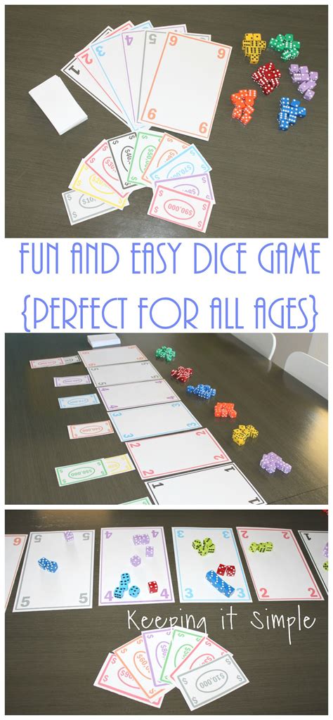 Fun and Easy Dice Game with Printable - Keeping it Simple | Diy dice ...