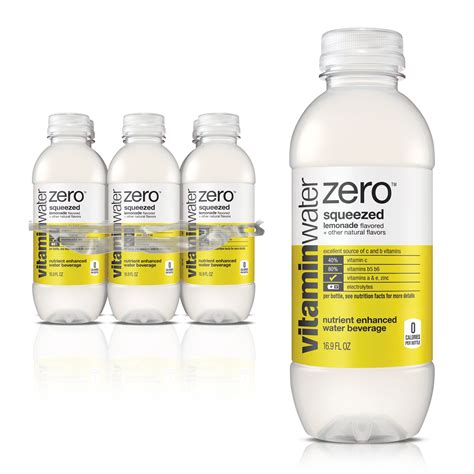 Vitaminwater Zero Squeezed Enhanced Water, Lemonade , 16.9 Fl Oz, 6 Count - Walmart.com